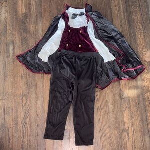 Spirit Kids Vampire Costume with Black and Burgundy Cape